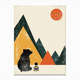 Bear In The Mountains Canvas Print