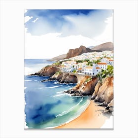 Spanish Las Teresitas Santa Cruz De Tenerife Canary Islands Travel Poster (3) Canvas Print