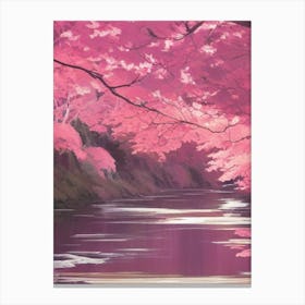 Pink Cherry Blossoms Canvas Print