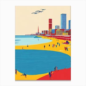 Atlantic City Beach New Jersey Midcentury Canvas Print