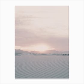 White Sand Desert Sunset Canvas Print