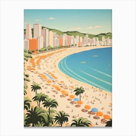 Copacabana Beach, Brazil, Graphic Illustration 2 Canvas Print