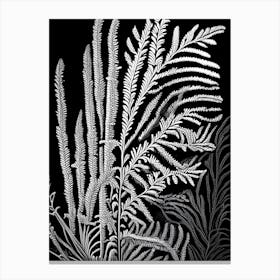 Asparagus Fern Linocut Canvas Print