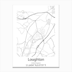 Loughton,United Kingdom Minimalist Map Leinwandbild