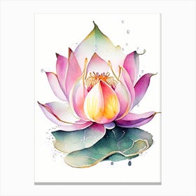 Lotus Flower, Buddhist Symbol Watercolour 4 Canvas Print