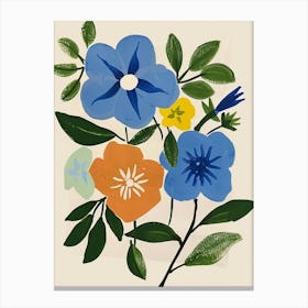 Painted Florals Periwinkle 1 Canvas Print