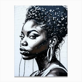 Graffiti Mural Of Beautiful Black Woman 95 Canvas Print