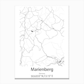 Marienberg,Germany Minimalist Map Canvas Print