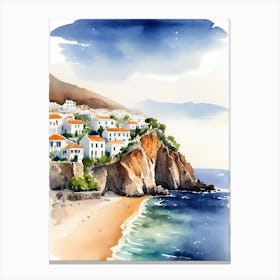 Spanish Las Teresitas Santa Cruz De Tenerife Canary Islands Travel Poster (24) Canvas Print