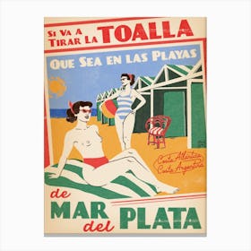 Mar Del Plata Travel Poster Canvas Print
