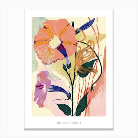 Colourful Flower Illustration Poster Morning Glory 1 Canvas Print