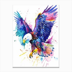 Eagle Colourful Watercolour 4 Canvas Print