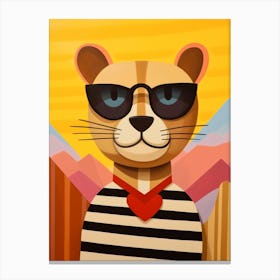 Little Mountain Lion 1 Wearing Sunglasses Canvas Print