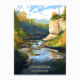 Cuyahoga Lake National Park Travel Poster Illustration Style 4 Canvas Print