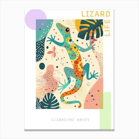 Lizard Modern Gecko Illustration 5 Poster Canvas Print