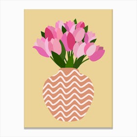 Tulip Arrangement – Yellow And Pink Canvas Print