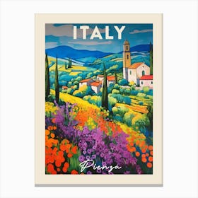 Pienza Italy 3 Fauvist Painting Travel Poster Canvas Print