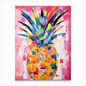 Fruit Revolution: Pineapple in Basquiat style Canvas Print