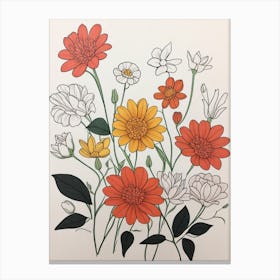 Luckycharms Zinnias Canvas Print