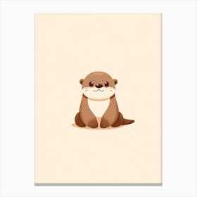 Baby Otter for Nursery and Kids Play Room Wall Art 1 Canvas Print