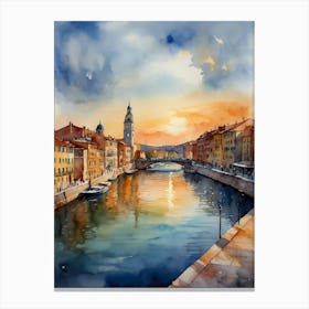 Watercolor Of Venice 12 Canvas Print