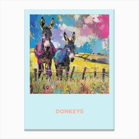 Donkeys Collage Poster 3 Canvas Print