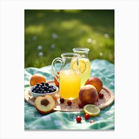 Peach Juice On A Picnic Blanket Toile