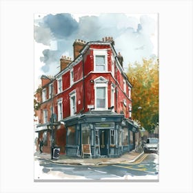Haringey London Borough   Street Watercolour 4 Canvas Print