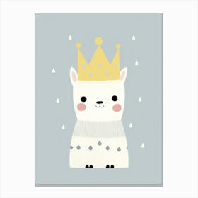 Little Arctic Fox 2 Wearing A Crown Canvas Print
