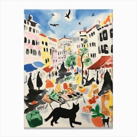 The Food Market In San Francisco 4 Illustration Canvas Print