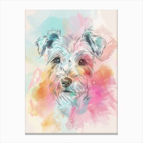 Pastel Parson Russell Terrier Dog Pastel Line Illustration  2 Canvas Print