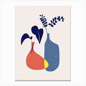 Vase In Blue And Red Canvas Print