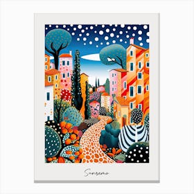 Poster Of Sanremo, Italy, Illustration In The Style Of Pop Art 2 Canvas Print