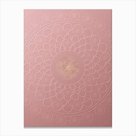 Geometric Gold Glyph on Circle Array in Pink Embossed Paper n.0019 Canvas Print