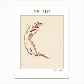 Line Art Minimalist – Selene By Albert Aublet (1880) – Classic Painting 1 Canvas Print