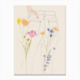 Jean Line Art Flowers 8 Canvas Print