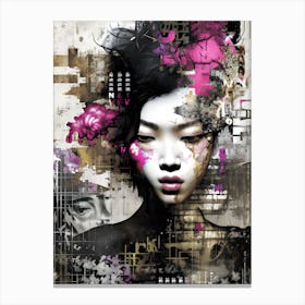 Asian Girl Impressionist Abstract 1 Canvas Print
