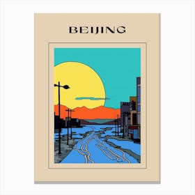 Minimal Design Style Of Beijing, China 4 Poster Canvas Print