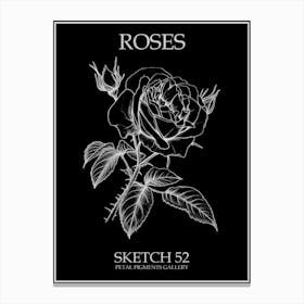 Roses Sketch 52 Poster Inverted Canvas Print