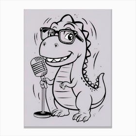 Dinosaur With A Microphone 1 Canvas Print