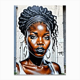 Graffiti Mural Of Beautiful Black Woman 395 Canvas Print