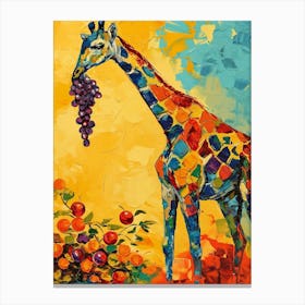 Giraffe Eating Berries 2 Canvas Print
