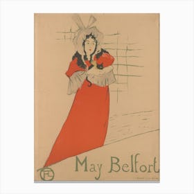 May Belfort, Henri de Toulouse-Lautrec Canvas Print