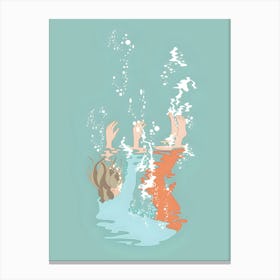 Girl In The Water Canvas Print