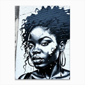 Graffiti Mural Of Beautiful Black Woman 262 Canvas Print