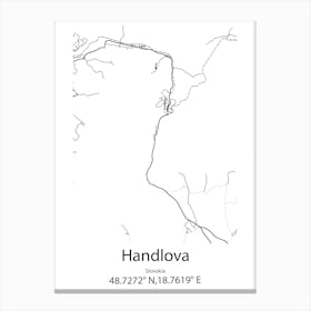 Handlova,Slovakia Minimalist Map Canvas Print