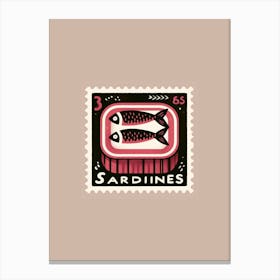 Sardines Postage Stamp Canvas Print