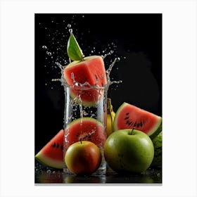 Watermelon Water Splash Canvas Print