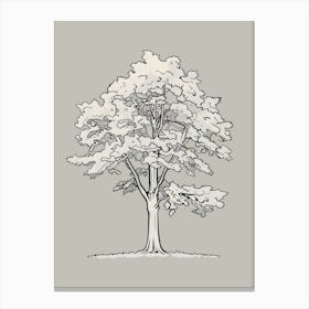 Elm Tree Minimalistic Drawing 4 Canvas Print