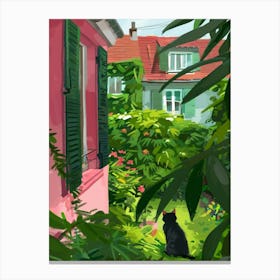 Cat In The Garden 16 Canvas Print